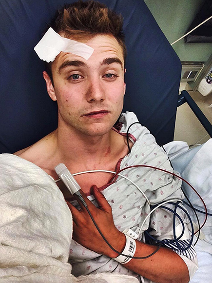 Calum McSwiggan in Los Angeles hospital bed